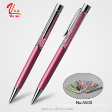 Colorful rose gold silver gold promotional metal gift ballpoint custom logo pink liquid glitter floating pen